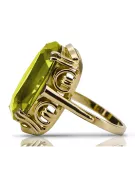 Anillo Peridoto amarillo Oro amarillo de 14 quilates Joyería vintage vrc038y